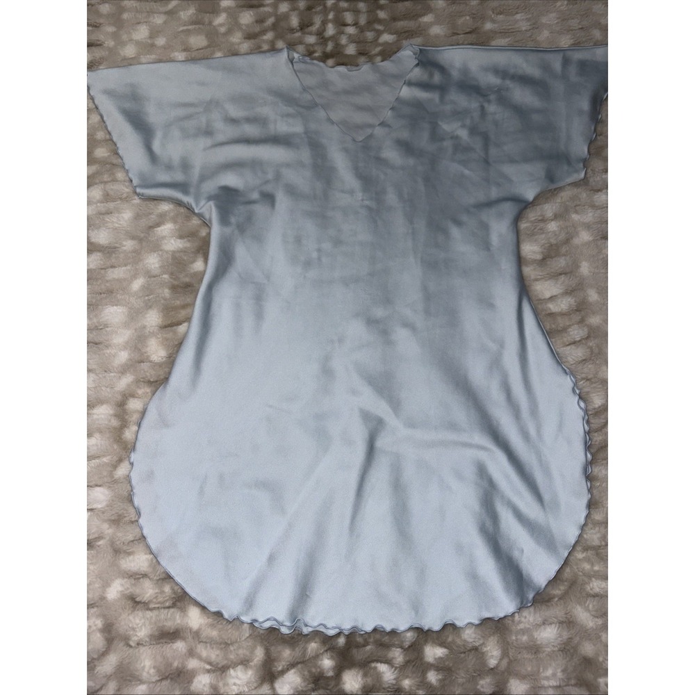 Vtg Barad Co Baby Blue VNeck Nightgown Nightie Night Shirt Satin Esthetic Mediu